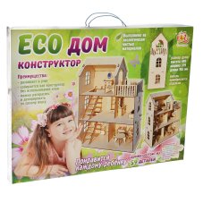 Дом для кукол, без мебели, 59 дет., фанера, упак. 77х55х32см, ПОЛЛИ